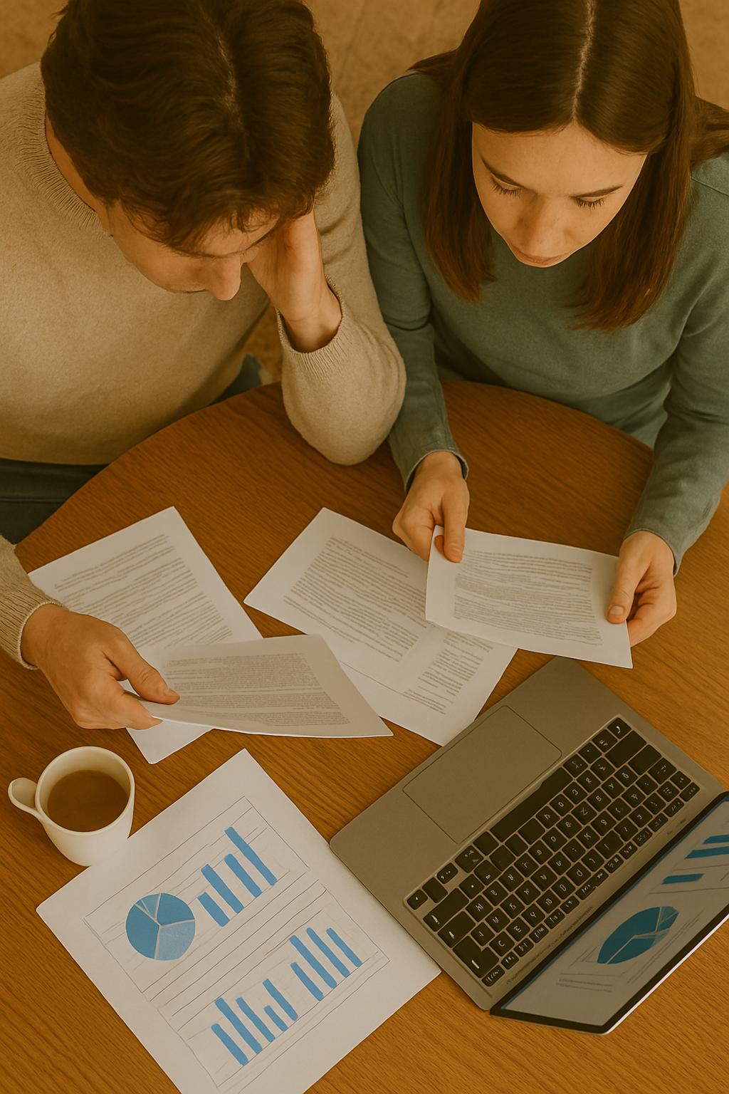 Couple reviewing finances